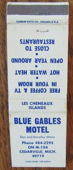 Blue Gables Motel (Island Inn) - Matchbook